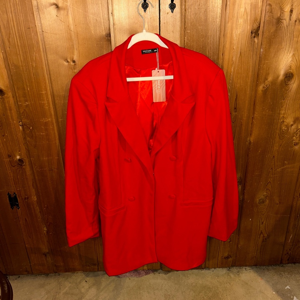 SHEIN red pantsuit set